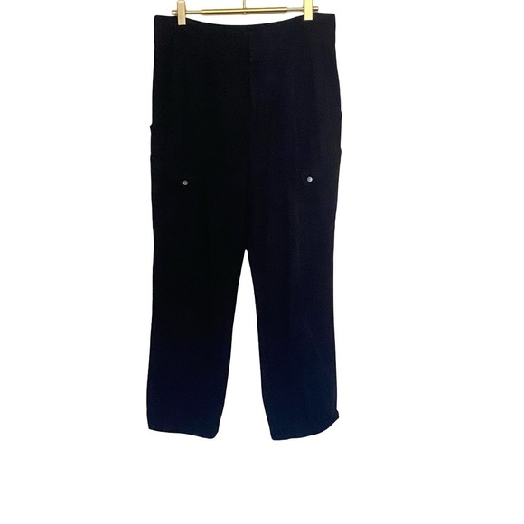 Helmut Lang Pants - Helmut Lang Black Draped Canvas Straight Leg Cargo Trousers Pants Size 8